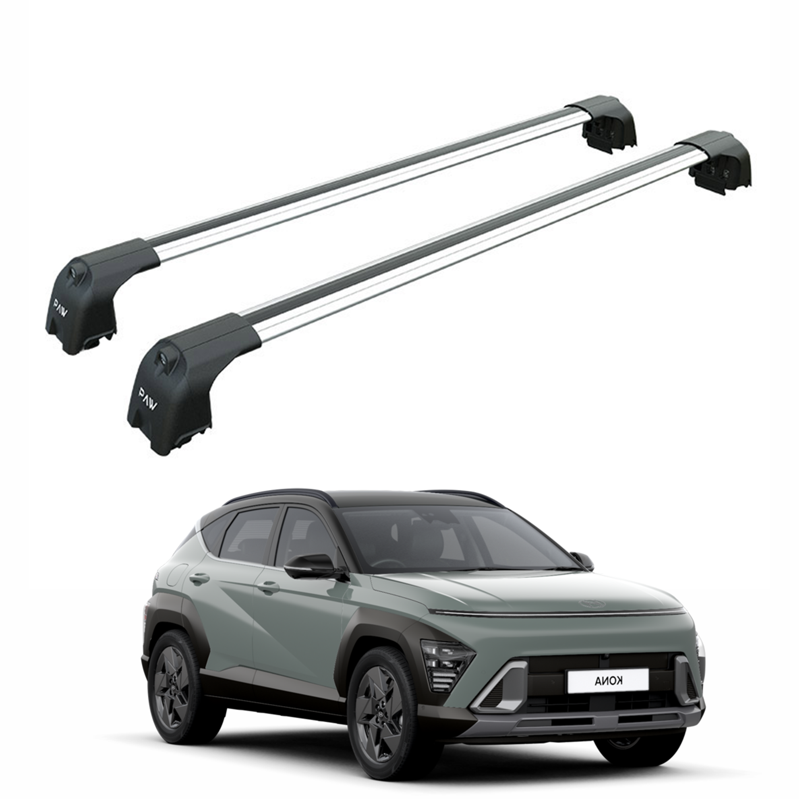 For Hyundai Kona EVA 2023-2025 Roof Rack Cross Bars Flush Rail Silver For Hyundai Kona EVA 2023-2025 Roof Rack Cross Bars Flush Rail Silver